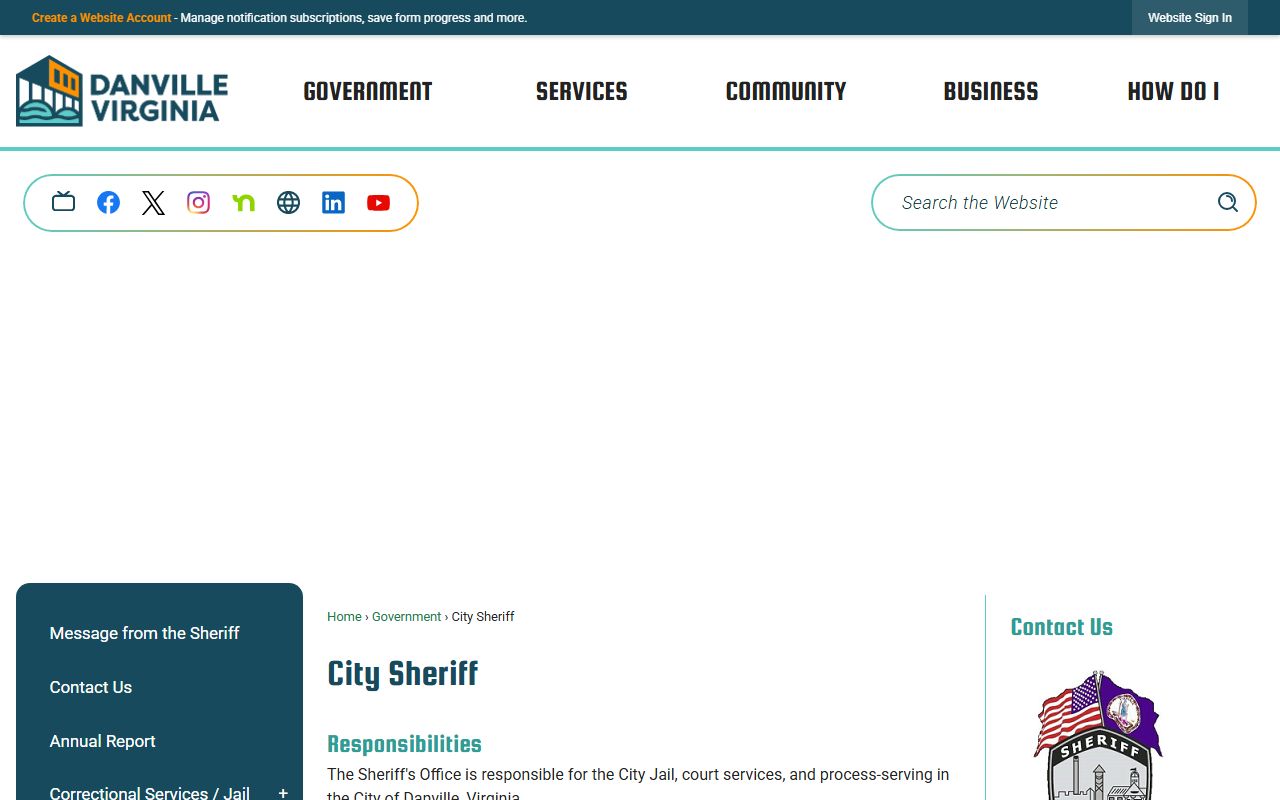 Danville Virginia Booking Releases Sheriff Office