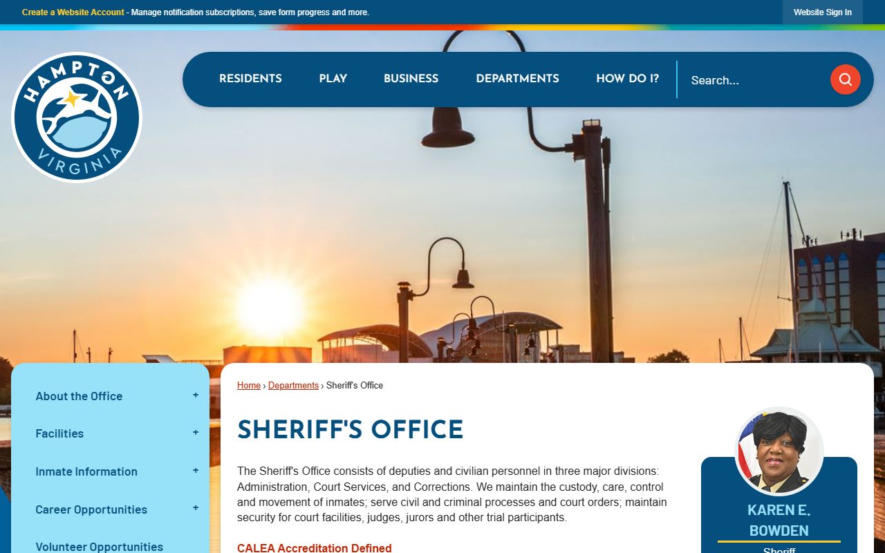 Hampton Virginia Booking Releases Sheriff Office