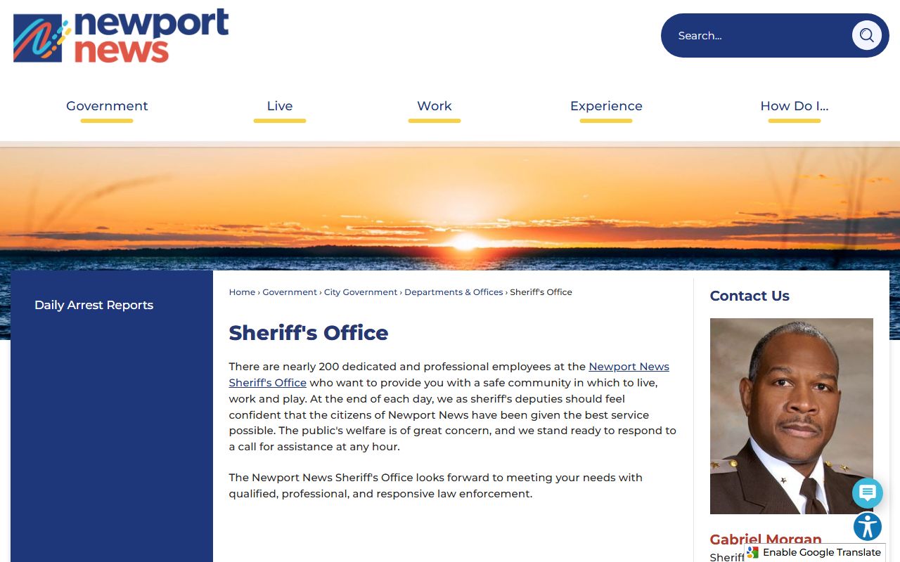 Newport News Virginia Booking Releases Sheriff Office
