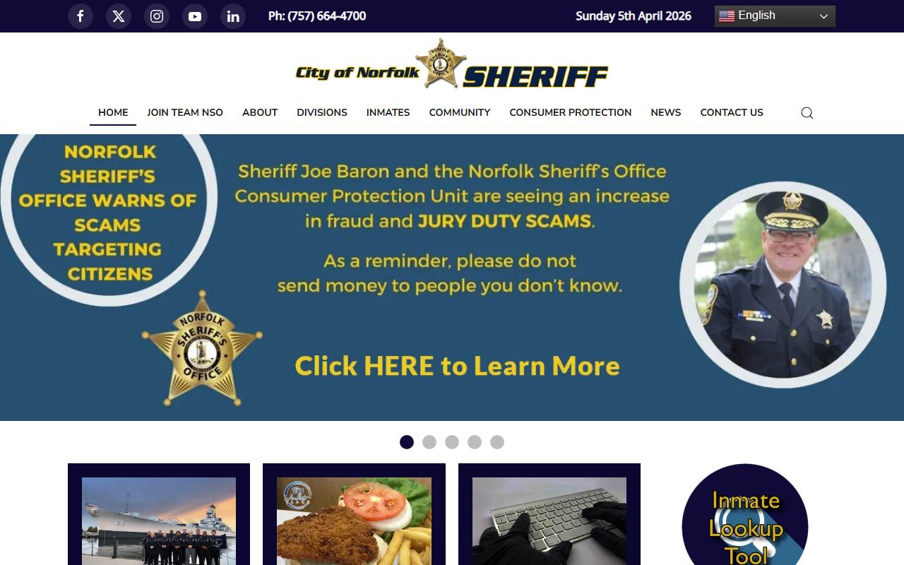 Norfolk Virginia Booking Releases Sheriff Office