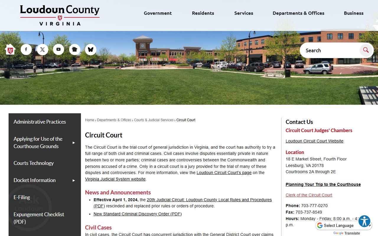 Loudoun County Virginia Booking Releases - Loudoun County Circuit Court